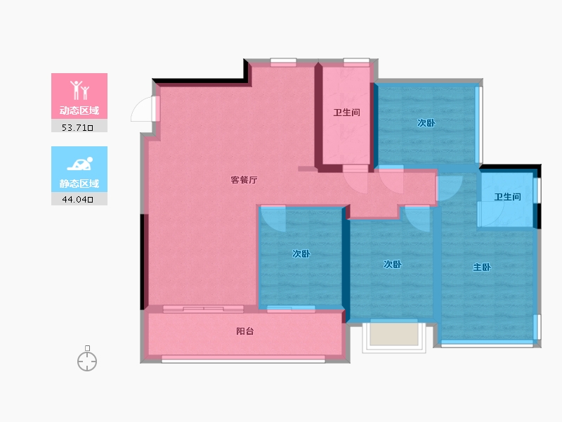 贵州省-贵阳市-建发央著和玺书香府缦云-87.12-户型库-动静分区