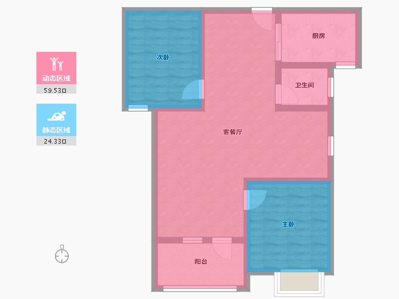 湖北省-武汉市-丹亭懿府-74.70-户型库-动静分区