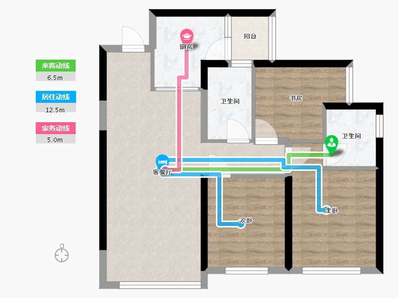 四川省-成都市-锦悦天曜-70.02-户型库-动静线