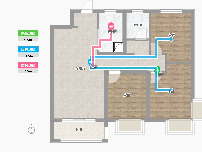 河北省-石家庄市-翡翠书院小区-84.00-户型库-动静线