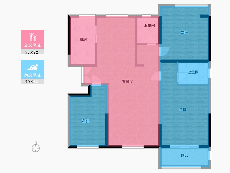 河南省-平顶山市-华夏梧桐园-103.03-户型库-动静分区