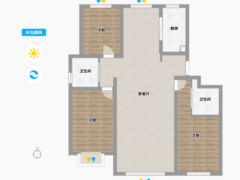 新疆维吾尔自治区-阿克苏地区-华夏名筑-111.12-户型库-采光通风