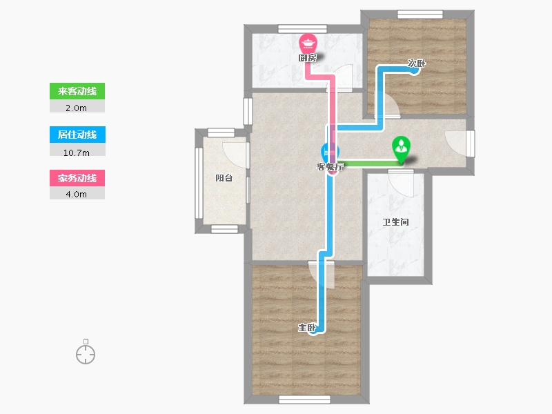 山东省-青岛市-北村新苑-64.00-户型库-动静线