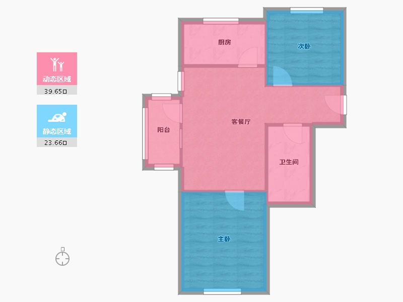 山东省-青岛市-北村新苑-64.00-户型库-动静分区