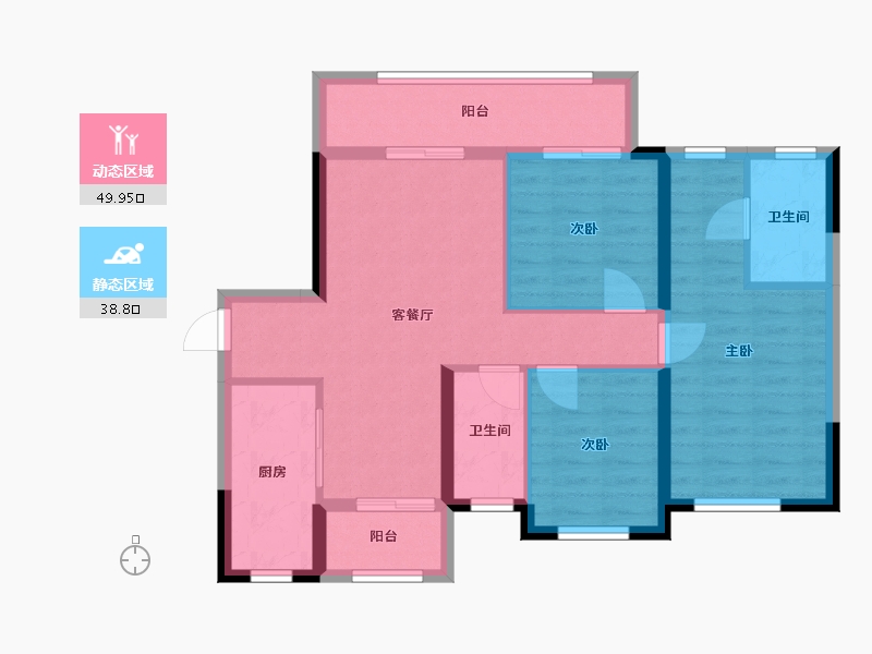 四川省-成都市-隆腾公园城-78.88-户型库-动静分区