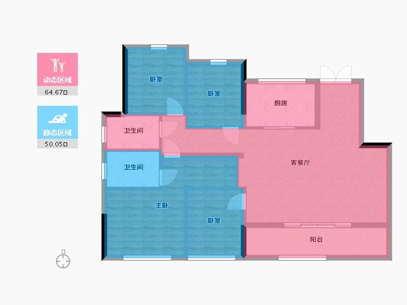 四川省-成都市-华润置地上璟润府-103.64-户型库-动静分区