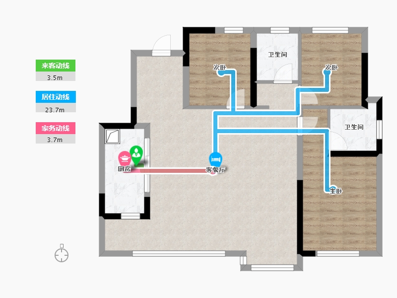 四川省-成都市-龙湖观辰-93.39-户型库-动静线