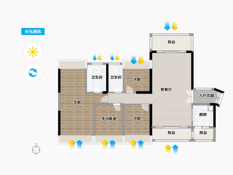 广东省-惠州市-星河丹堤(G区)-104.00-户型库-采光通风