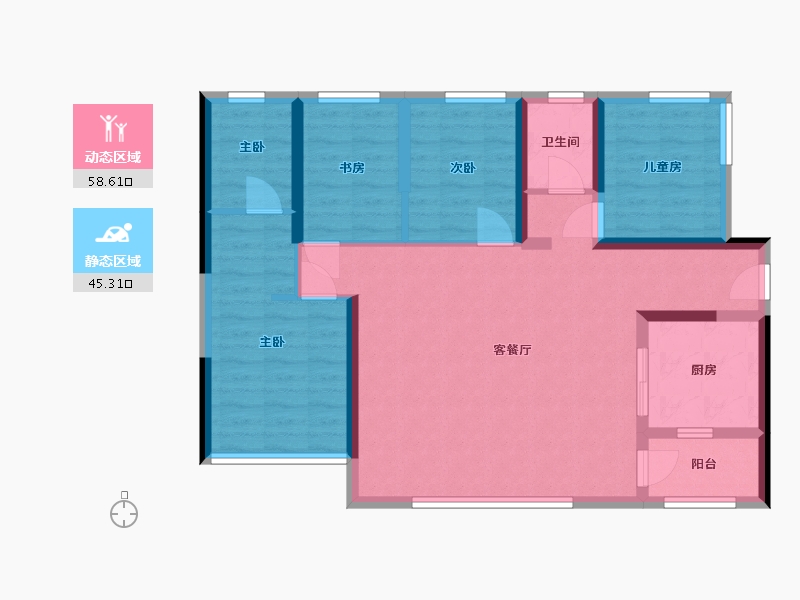 贵州省-贵阳市-建发央著和玺书香府缦云-92.41-户型库-动静分区