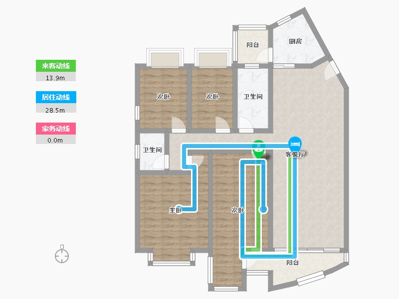 浙江省-杭州市-贺田尚城-124.16-户型库-动静线