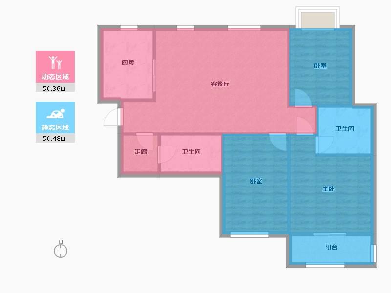 山东省-济南市-佛山静院-111.18-户型库-动静分区