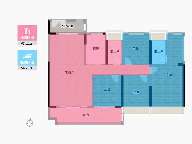 广东省-佛山市-保利江缦-114.40-户型库-动静分区