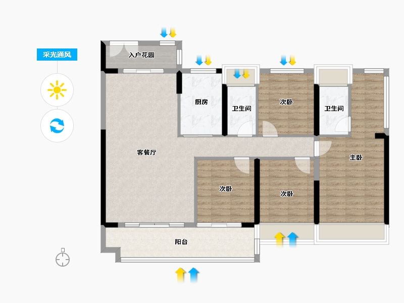 广东省-佛山市-保利江缦-114.40-户型库-采光通风