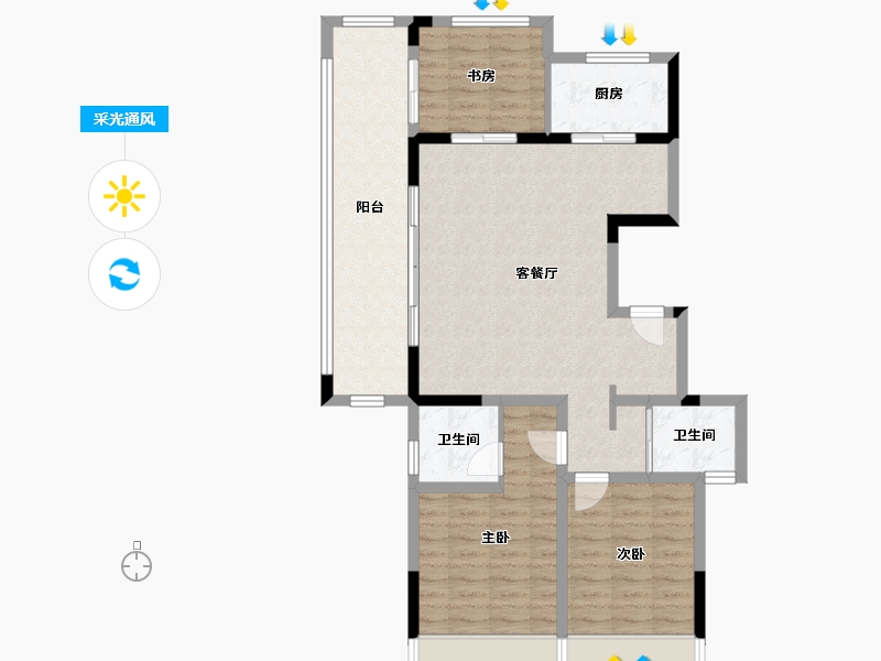 四川省-成都市-五粮液华西青城山国际康养中心-95.05-户型库-采光通风