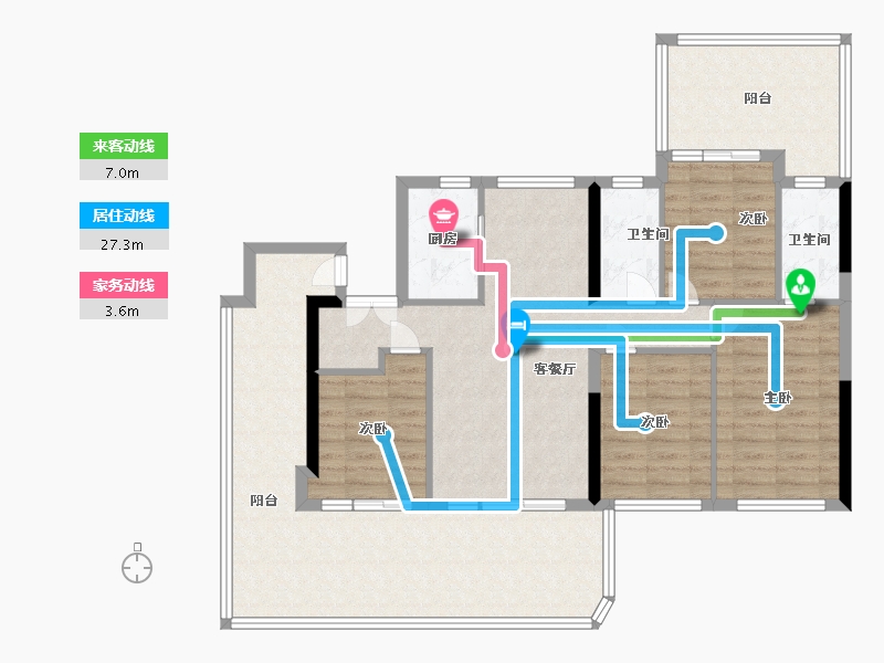 福建省-福州市-榕发麓里云筑-111.36-户型库-动静线