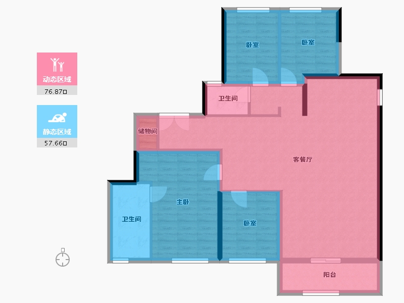 四川省-成都市-华润置地上璟润府-121.63-户型库-动静分区