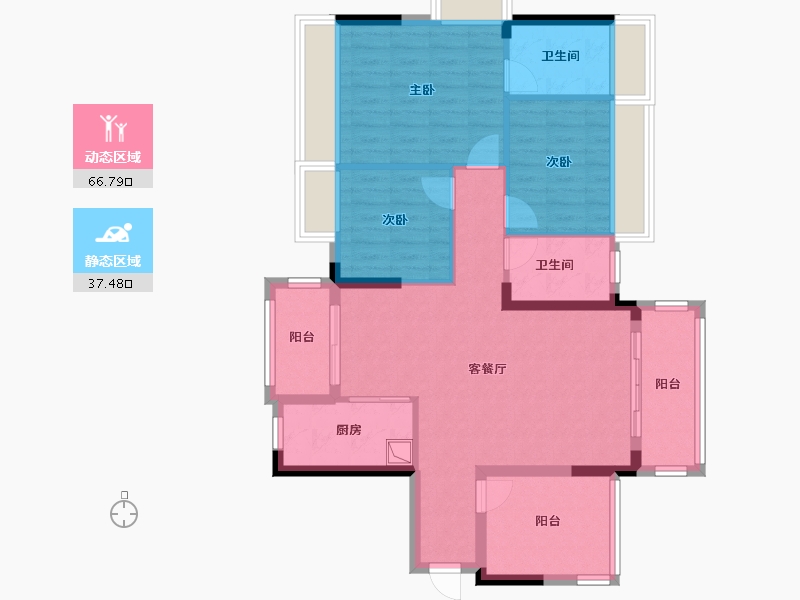 广东省-东莞市-春晖国际城-95.81-户型库-动静分区