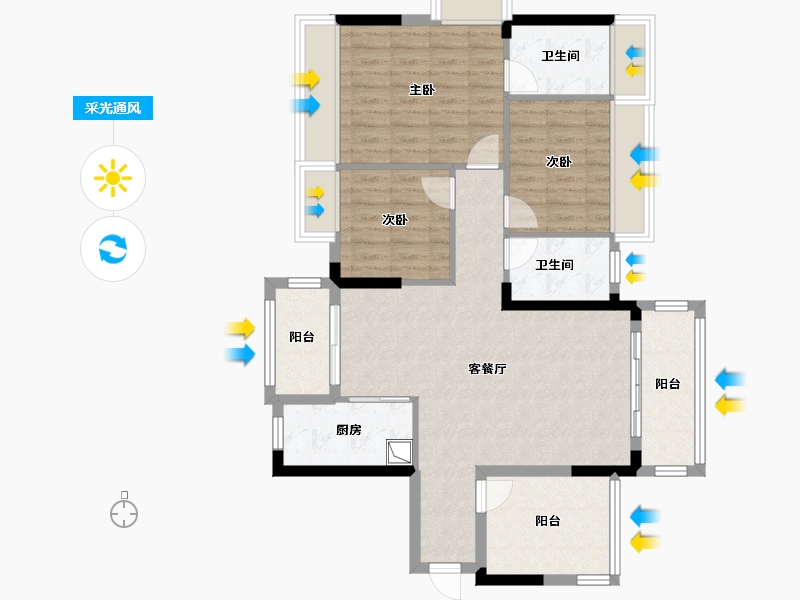 广东省-东莞市-春晖国际城-95.81-户型库-采光通风