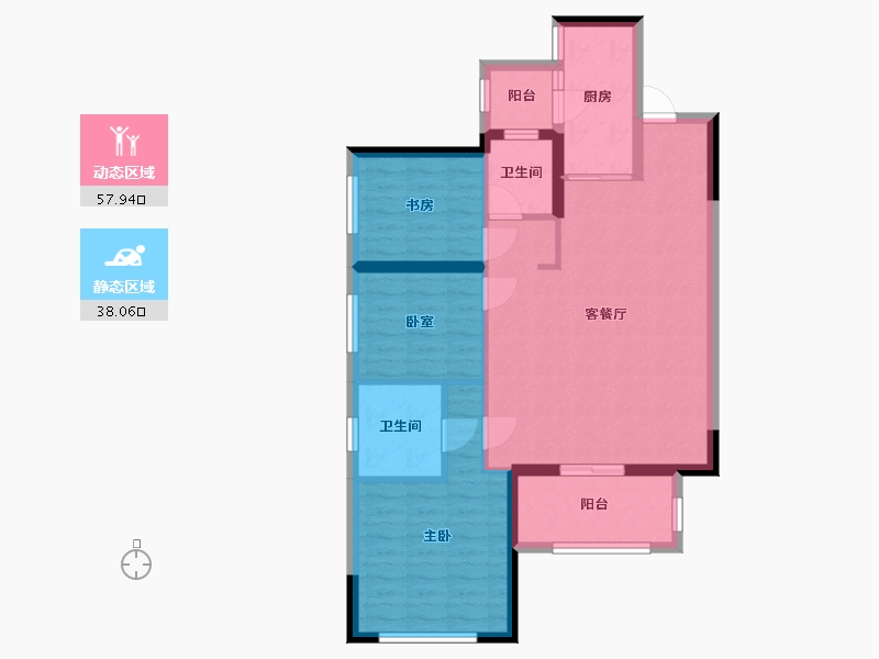 四川省-成都市-隆腾公园城-86.07-户型库-动静分区