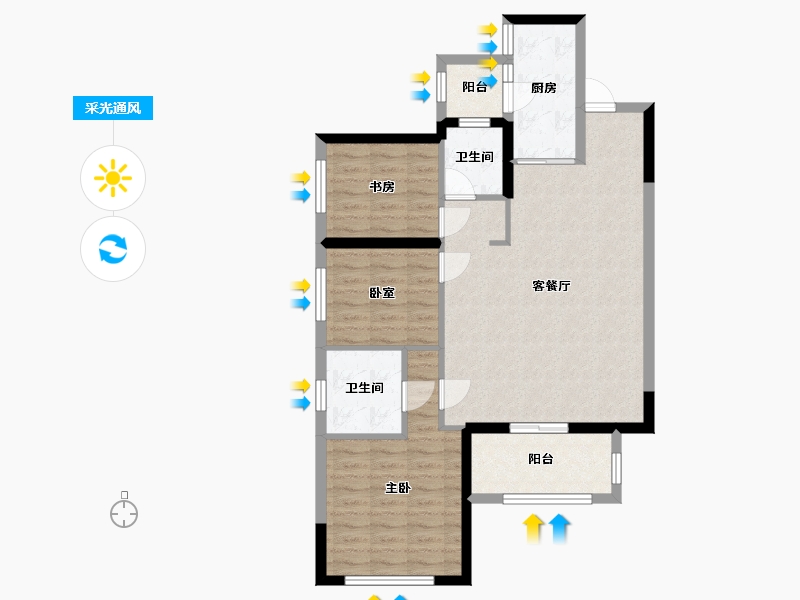 四川省-成都市-隆腾公园城-86.07-户型库-采光通风