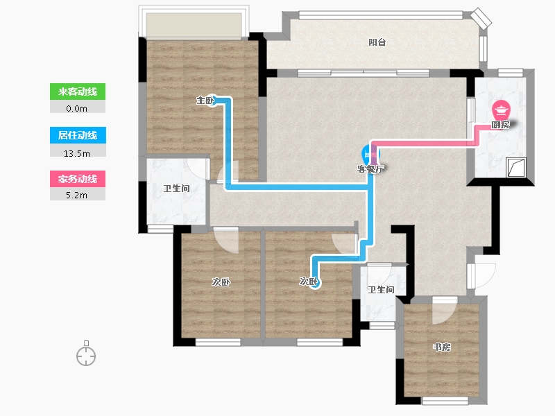 四川省-成都市-隆腾公园城-101.57-户型库-动静线