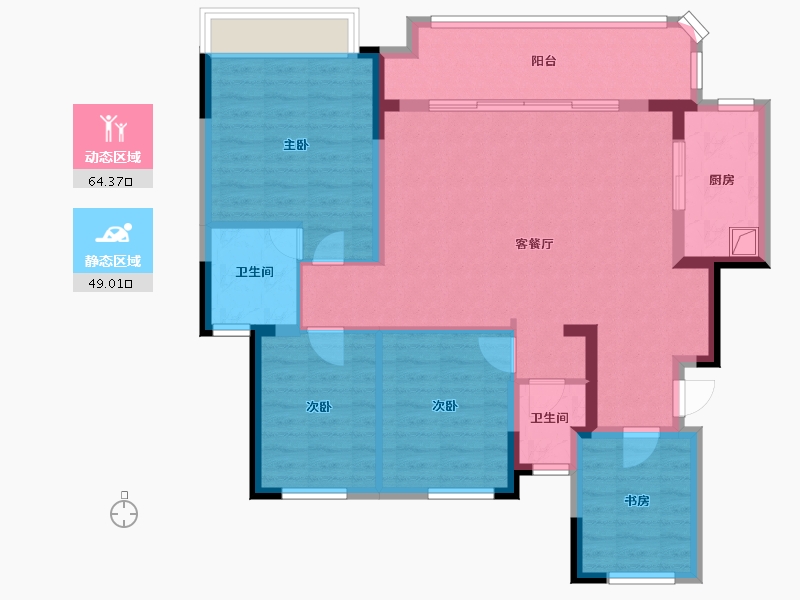 四川省-成都市-隆腾公园城-101.57-户型库-动静分区