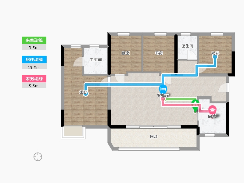 四川省-成都市-隆腾公园城-101.93-户型库-动静线