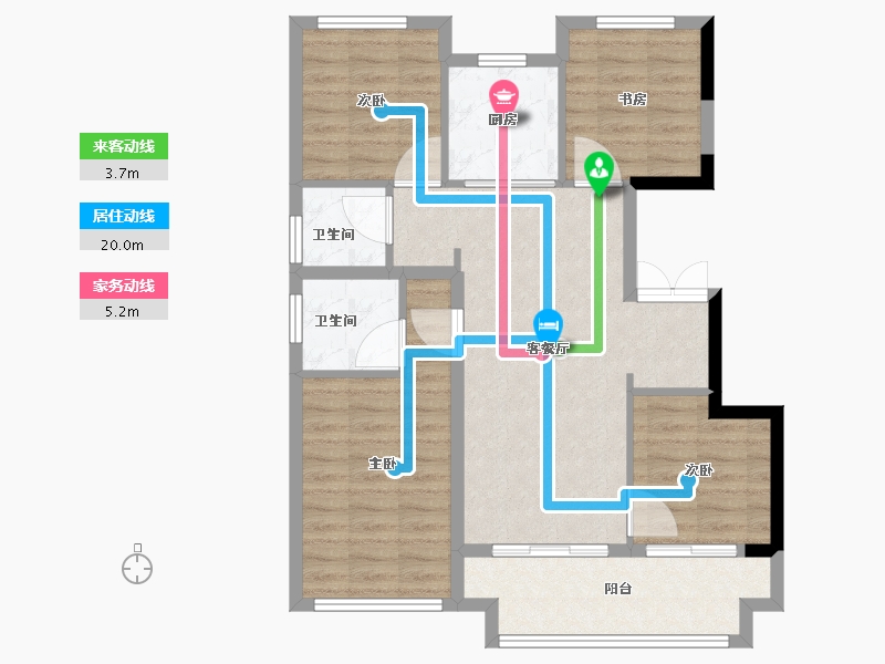 福建省-福州市-榕发麓里云筑-86.41-户型库-动静线