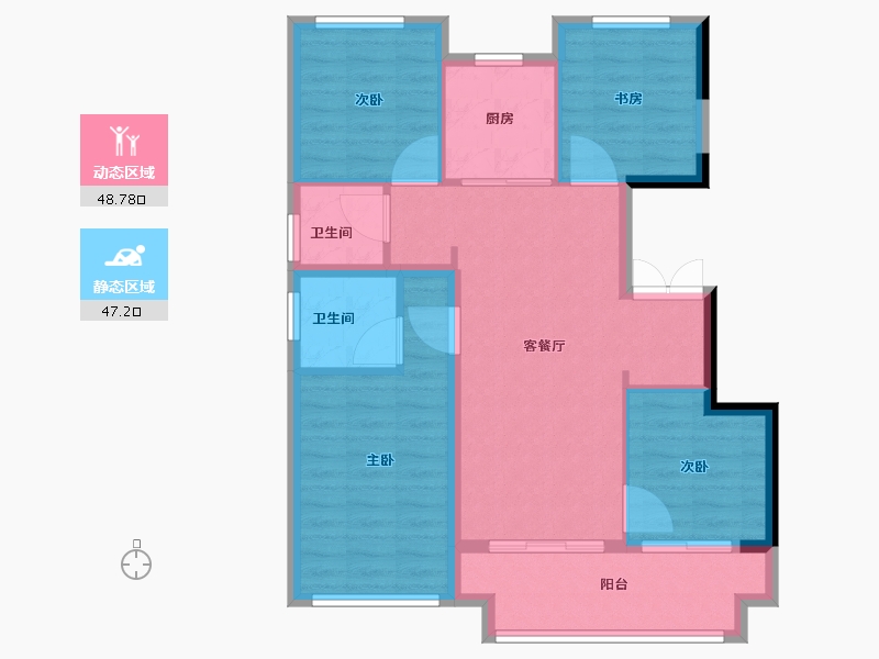 福建省-福州市-榕发麓里云筑-86.41-户型库-动静分区