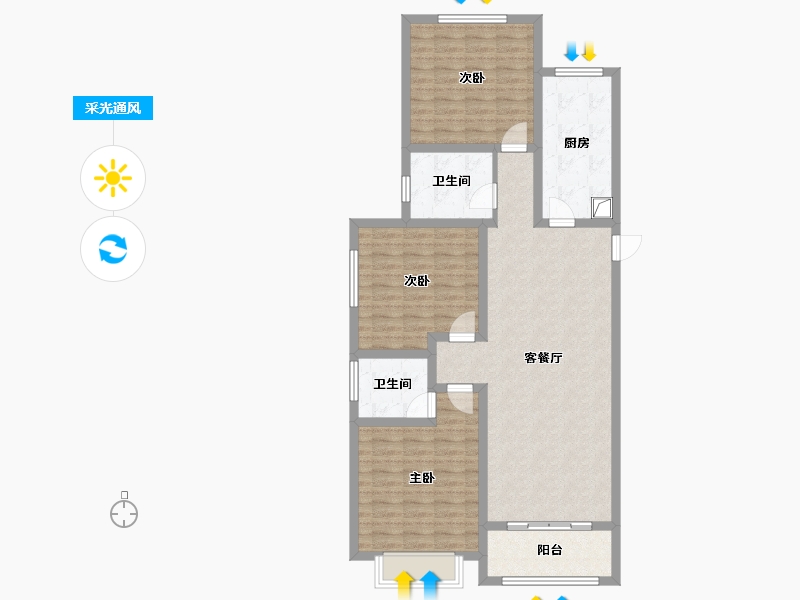 河南省-驻马店市-财富天下城-107.00-户型库-采光通风