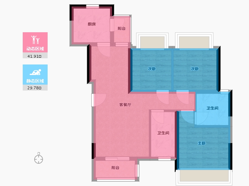 四川省-成都市-悦山兰庭-62.82-户型库-动静分区