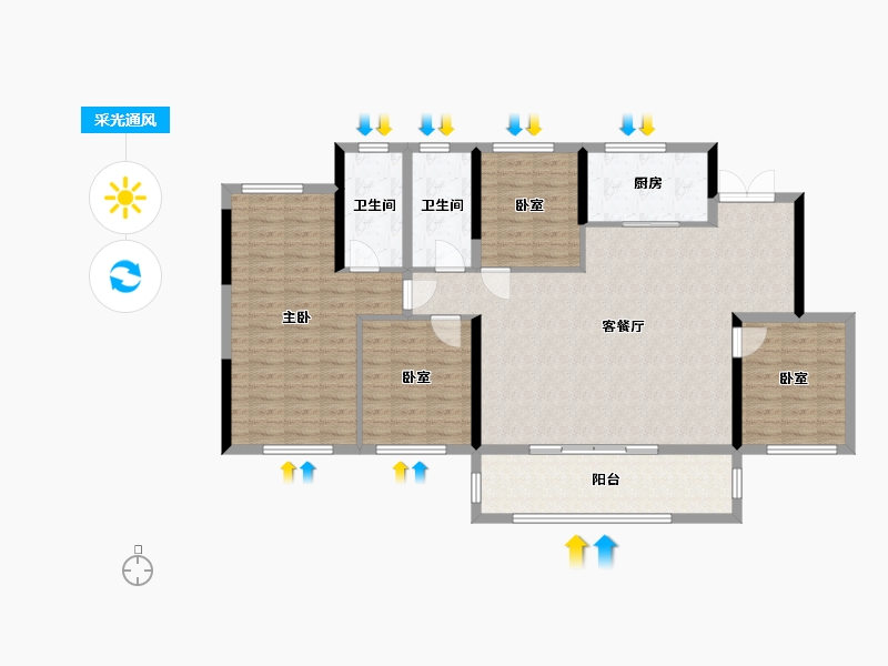 四川省-成都市-新希望·长粼府-121.48-户型库-采光通风