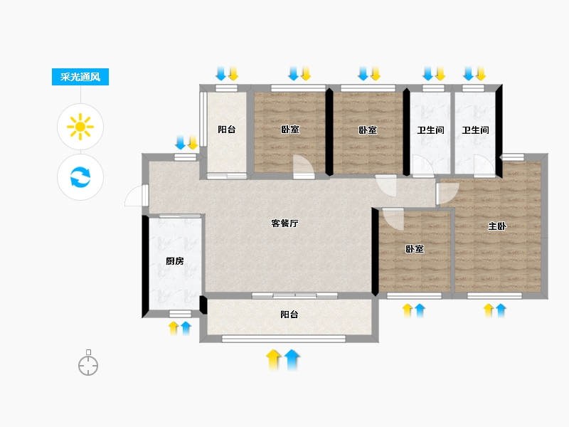 贵州省-贵阳市-建发央著和玺书香府缦云-99.08-户型库-采光通风