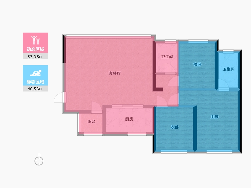 四川省-成都市-锦悦天曜-84.14-户型库-动静分区