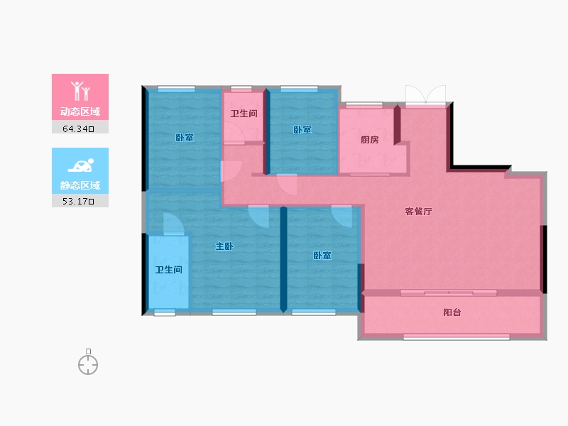 四川省-成都市-新希望·长粼府-105.97-户型库-动静分区