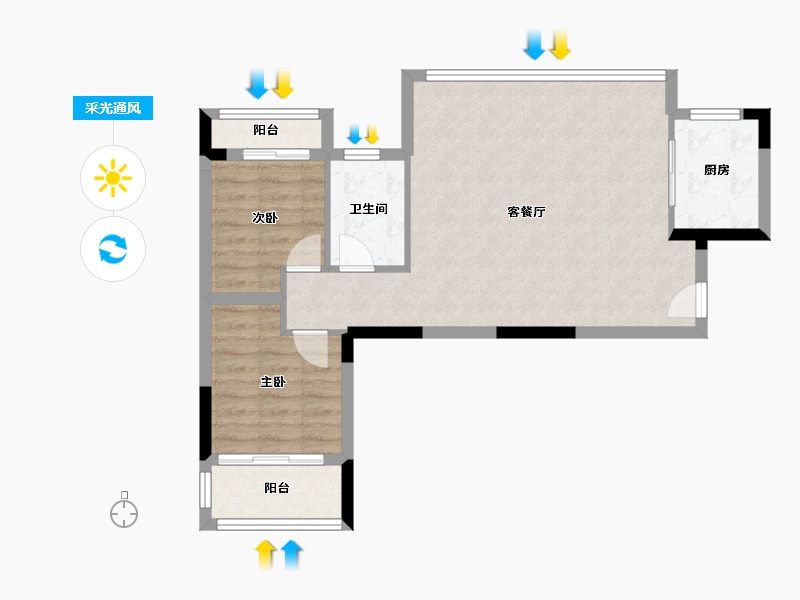 四川省-成都市-五粮液华西青城山国际康养中心-68.77-户型库-采光通风