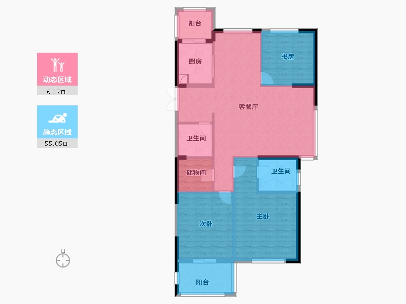 浙江省-台州市-望湖印象-105.60-户型库-动静分区