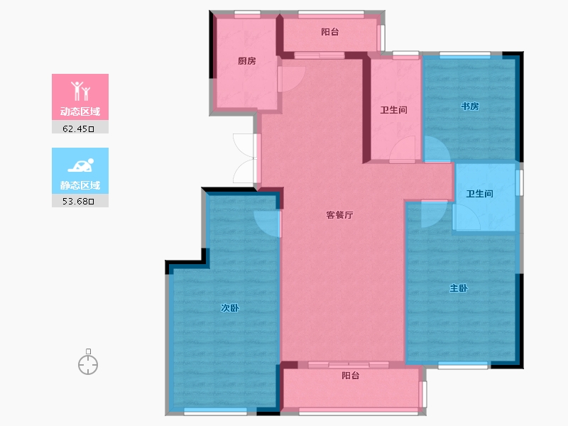 浙江省-台州市-望湖印象-105.60-户型库-动静分区