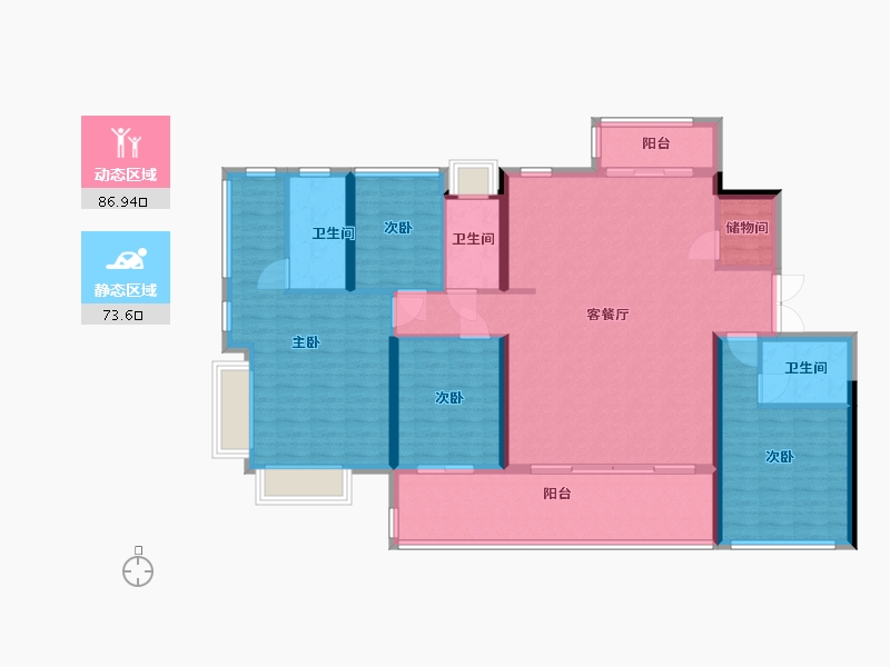 广东省-佛山市-保利江缦-146.29-户型库-动静分区