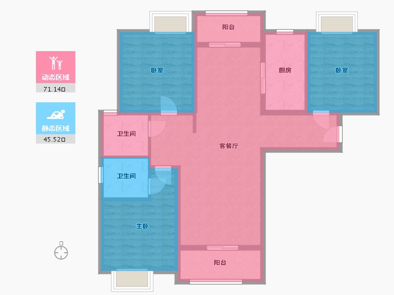 江西省-宜春市-住总文昌苑-104.22-户型库-动静分区