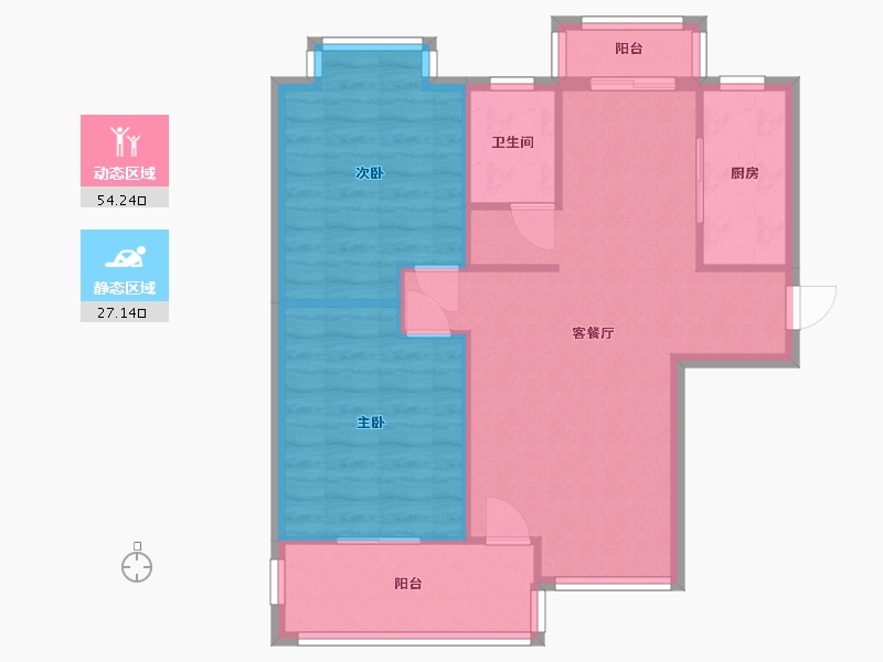 江西省-南昌市-金涛国际花园-80.40-户型库-动静分区