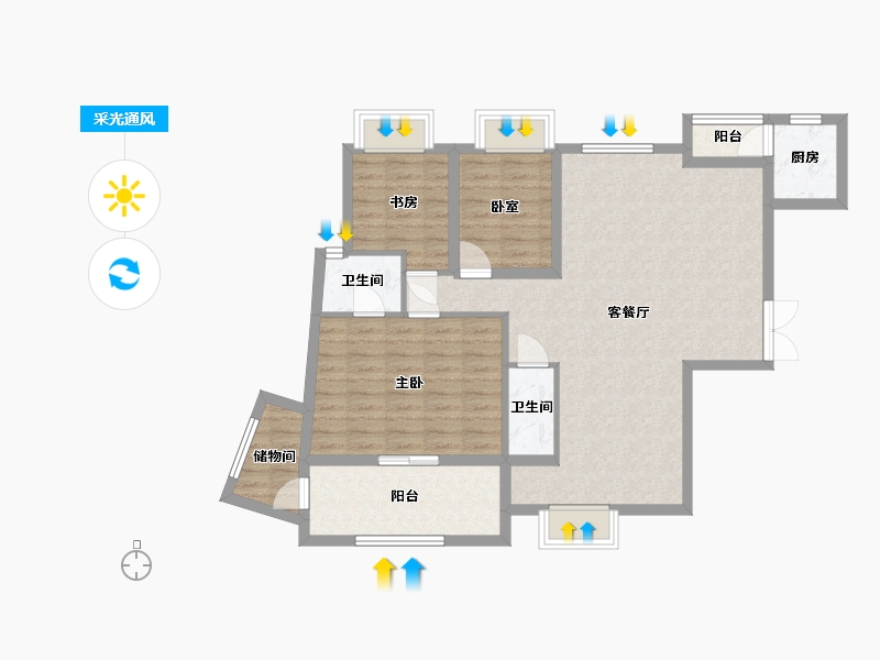 广东省-广州市-东晟明珠-96.00-户型库-采光通风