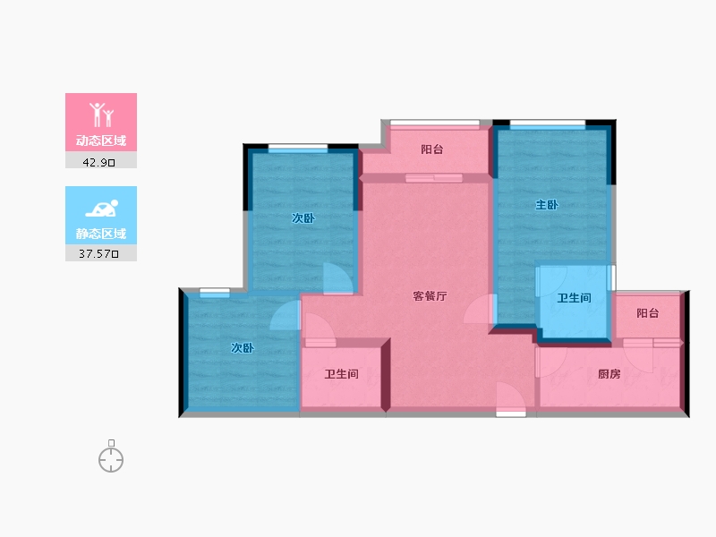 四川省-成都市-隆腾公园城-70.56-户型库-动静分区