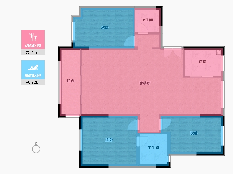 宁夏回族自治区-银川市-盛隆福邸小区-110.16-户型库-动静分区