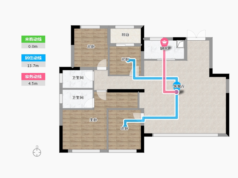 四川省-成都市-华润置地上璟润府-105.32-户型库-动静线