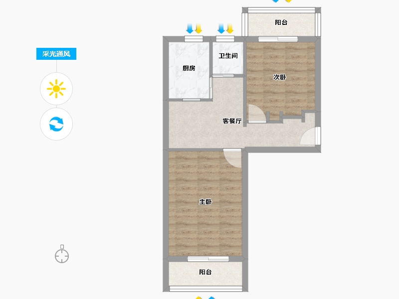 北京-北京市-垡头-一区-52.15-户型库-采光通风