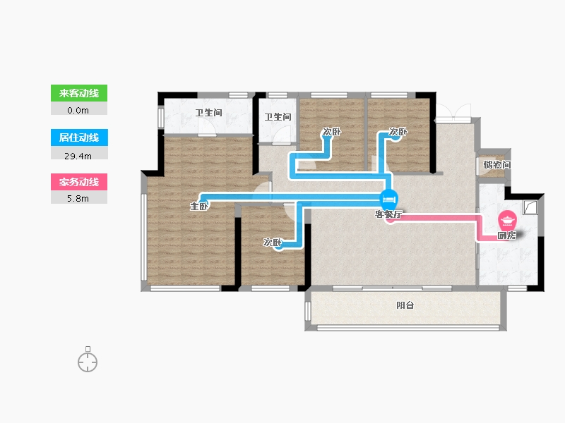 四川省-成都市-华润置地上璟润府-126.68-户型库-动静线