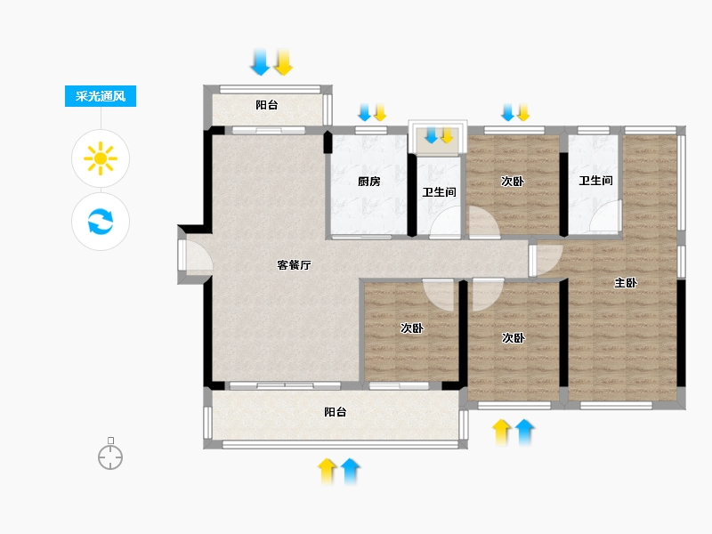 广东省-佛山市-保利江缦-114.41-户型库-采光通风