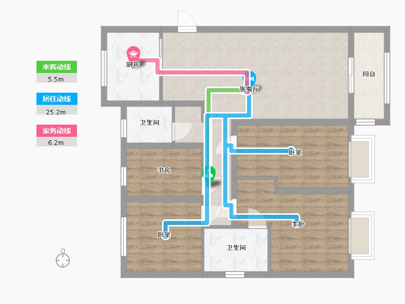 河北省-邯郸市-美的罗兰翡丽-108.00-户型库-动静线