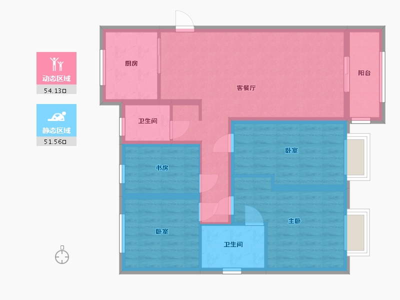 河北省-邯郸市-美的罗兰翡丽-108.00-户型库-动静分区